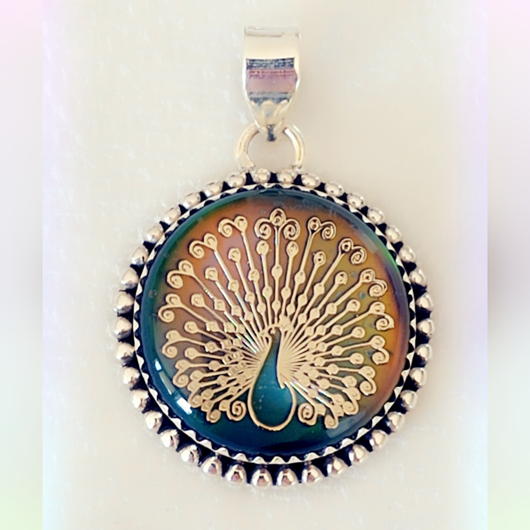 Peacock Opal Sterling Gemstone Pendant 117$